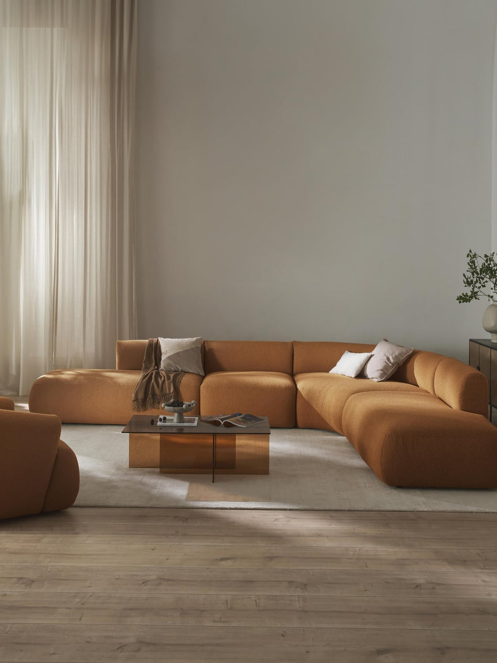 Sofia Modular Bouclé Corner Sofa (4-seater) — Caramel