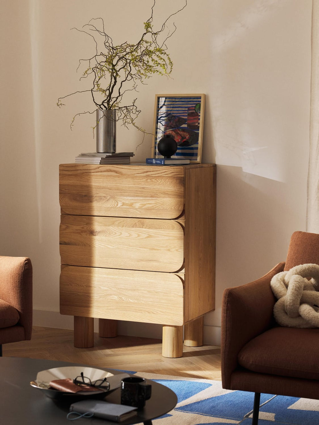 Cadi Chest of Drawers in Oak — Camel