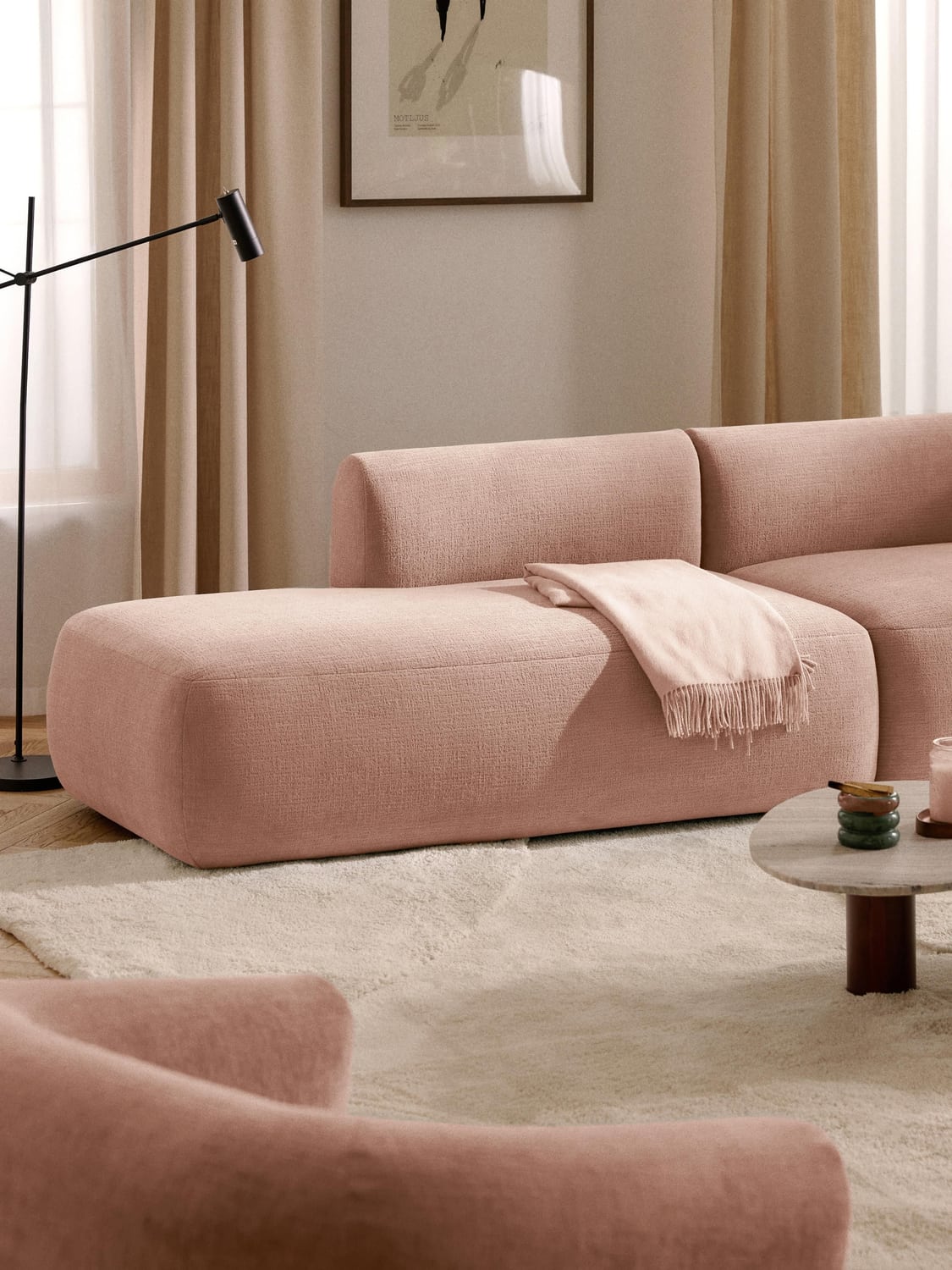 Sofia Chaise-Module — Blush