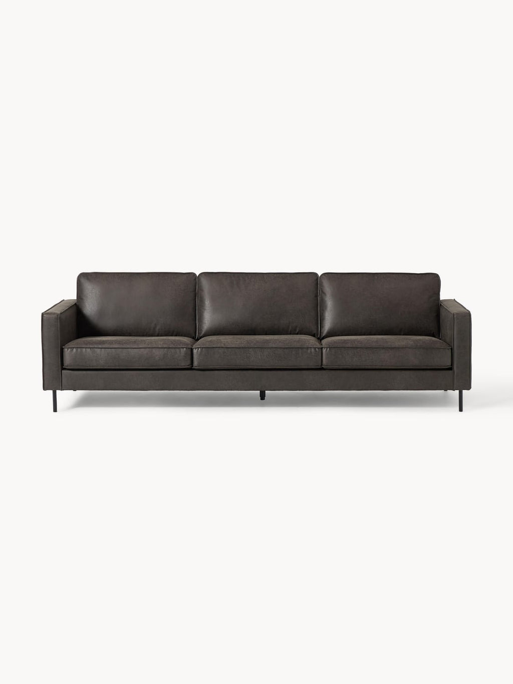 Hunter Leather-Sofa (3-seater) — Forest Green