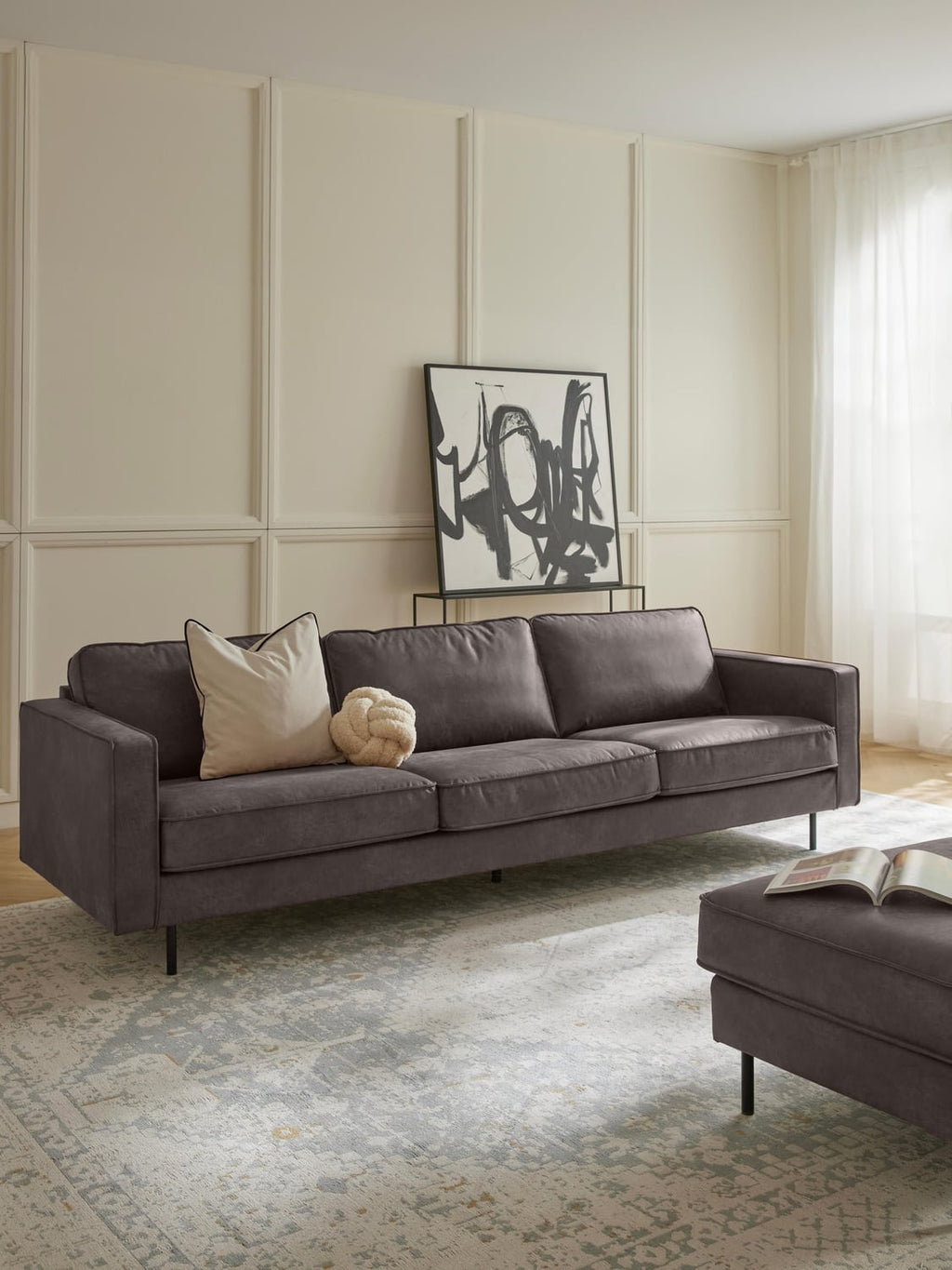 Hunter Leather-Sofa (3-seater) — Forest Green
