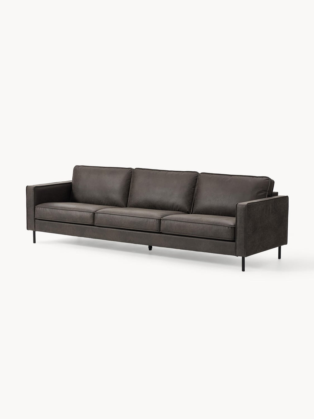Hunter Leather-Sofa (3-seater) — Forest Green