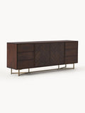 Luca XL-Sideboard in Mango Wood with Herringbone Pattern