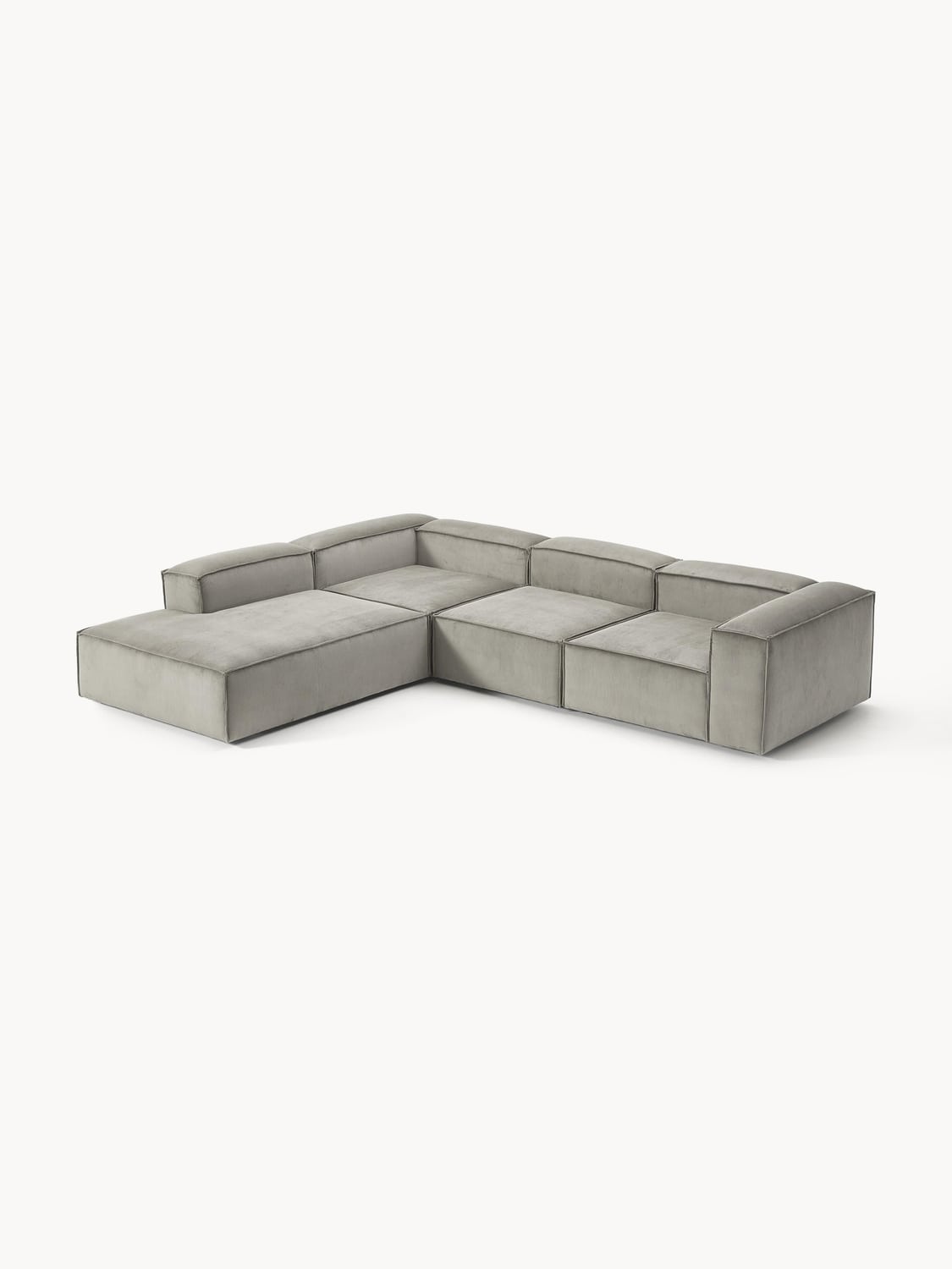 Lennon Modular XL Corner Sofa (4-seater) in Corduroy — Grey