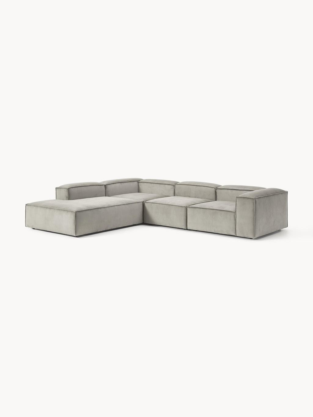 Lennon Modular XL Corner Sofa (4-seater) in Corduroy — Grey