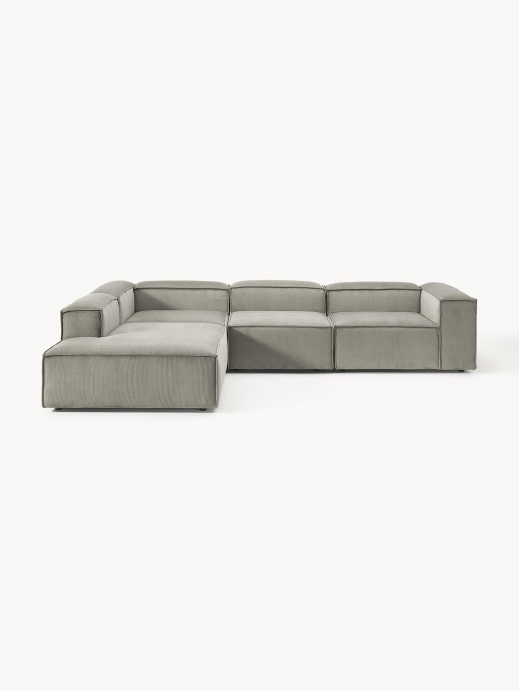 Lennon Modular XL Corner Sofa (4-seater) in Corduroy — Grey