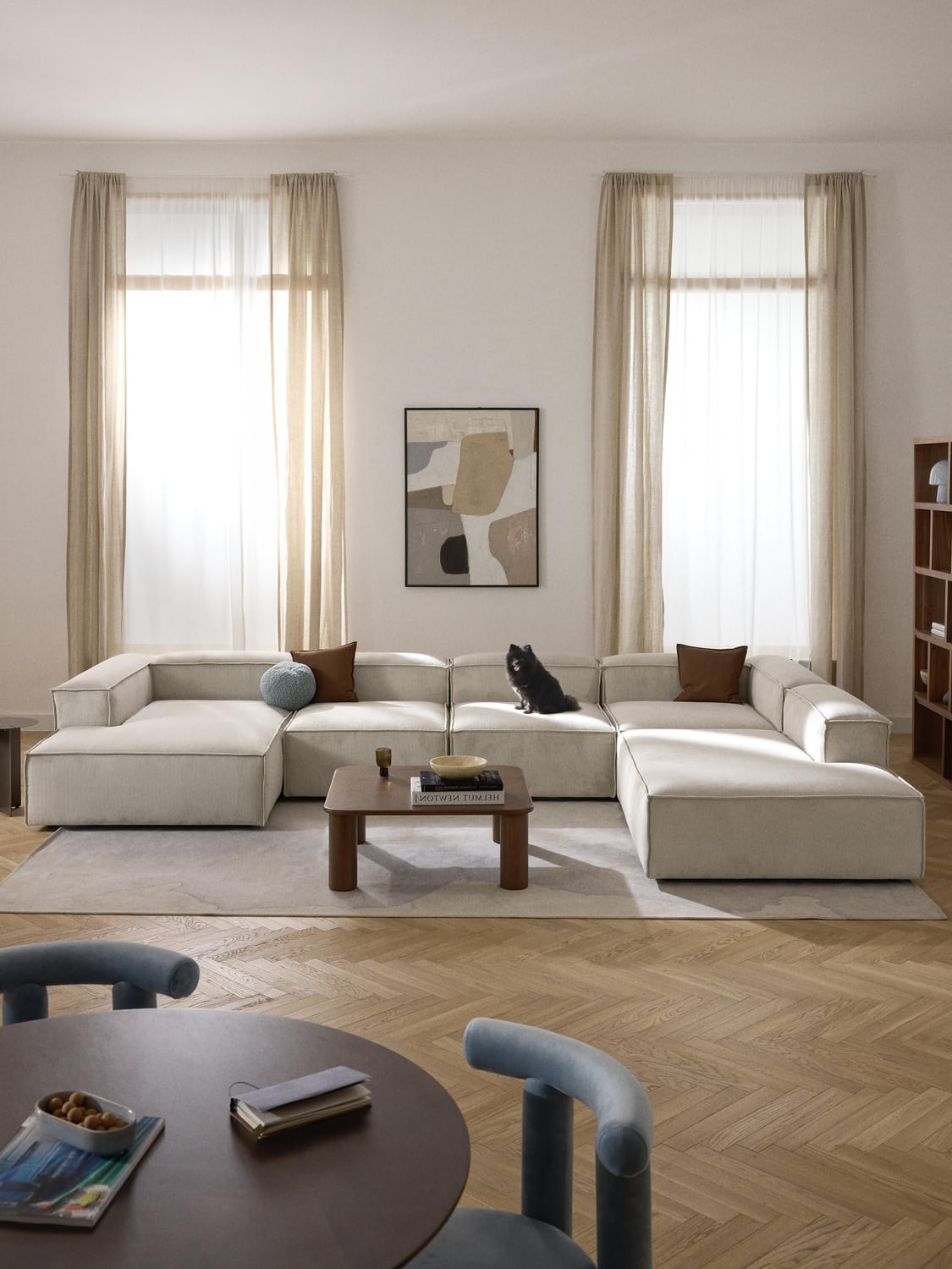 Lennon Modular XL Sofa in Corduroy — Blush