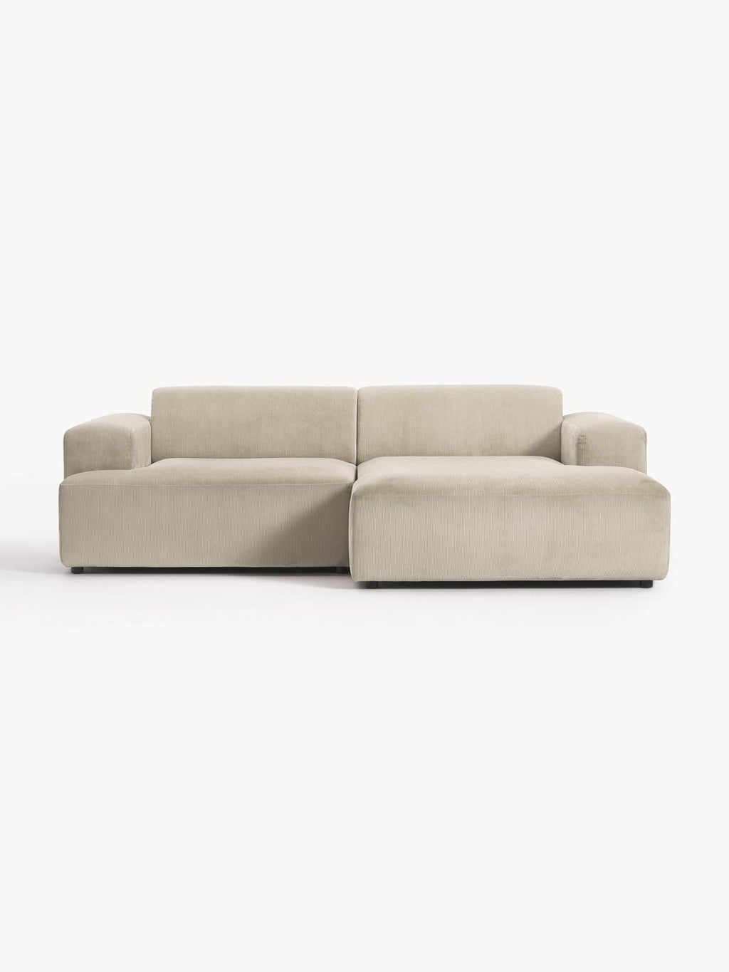 Melva Corduroy Corner Sofa (3-seater) — Oatmeal