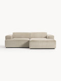 Melva Corduroy Corner Sofa (3-seater) — Oatmeal