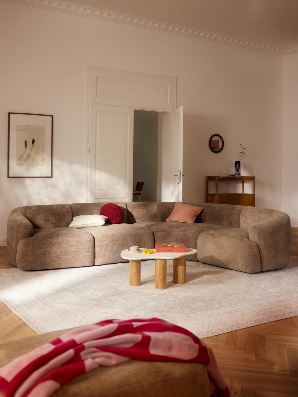 Sofia Round Corner Module — Taupe