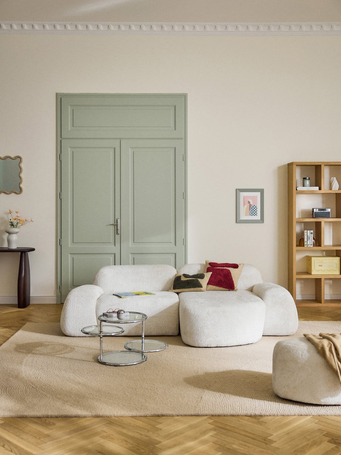 Wolke Modular Teddy Bouclé Corner Sofa (3-seater) — Off-White