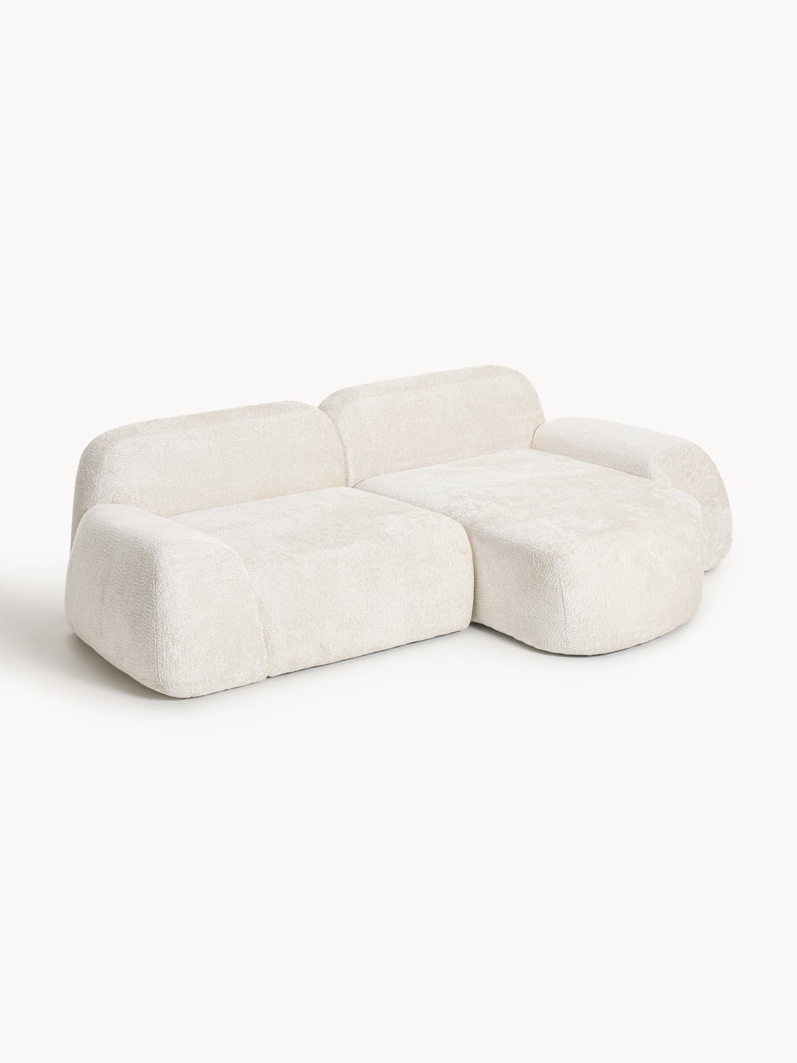 Wolke Modular Teddy Bouclé Corner Sofa (3-seater) — Off-White