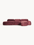 Wolke Modular Teddy Bouclé Corner Sofa (4-seater) with Chaise Longue — Chocolate