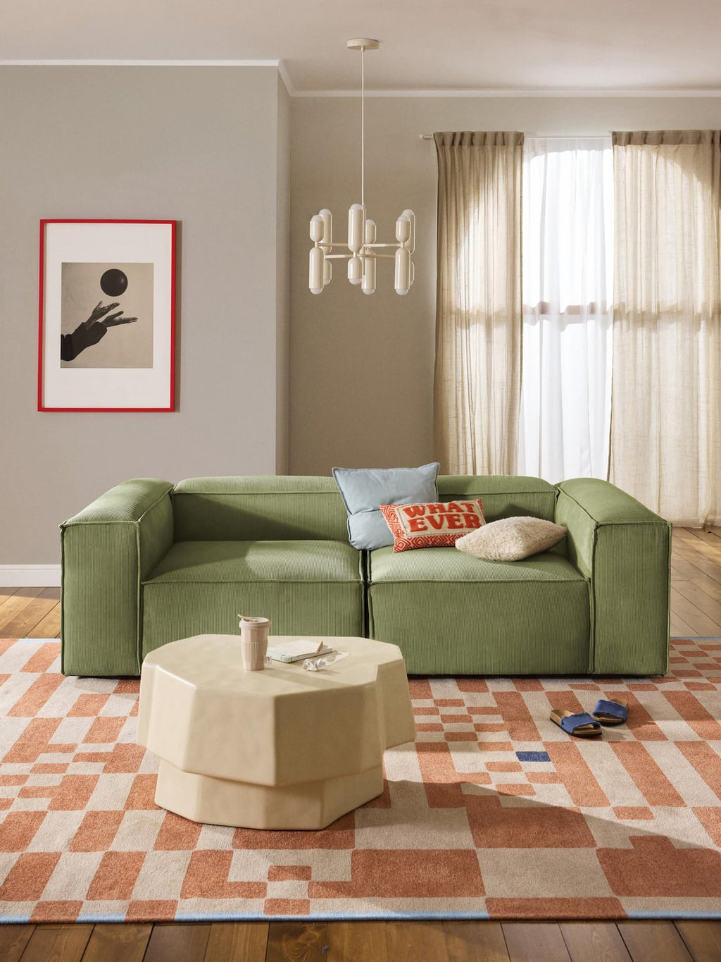 Lennon Modular Sofa (3-seater) in Corduroy — Taupe