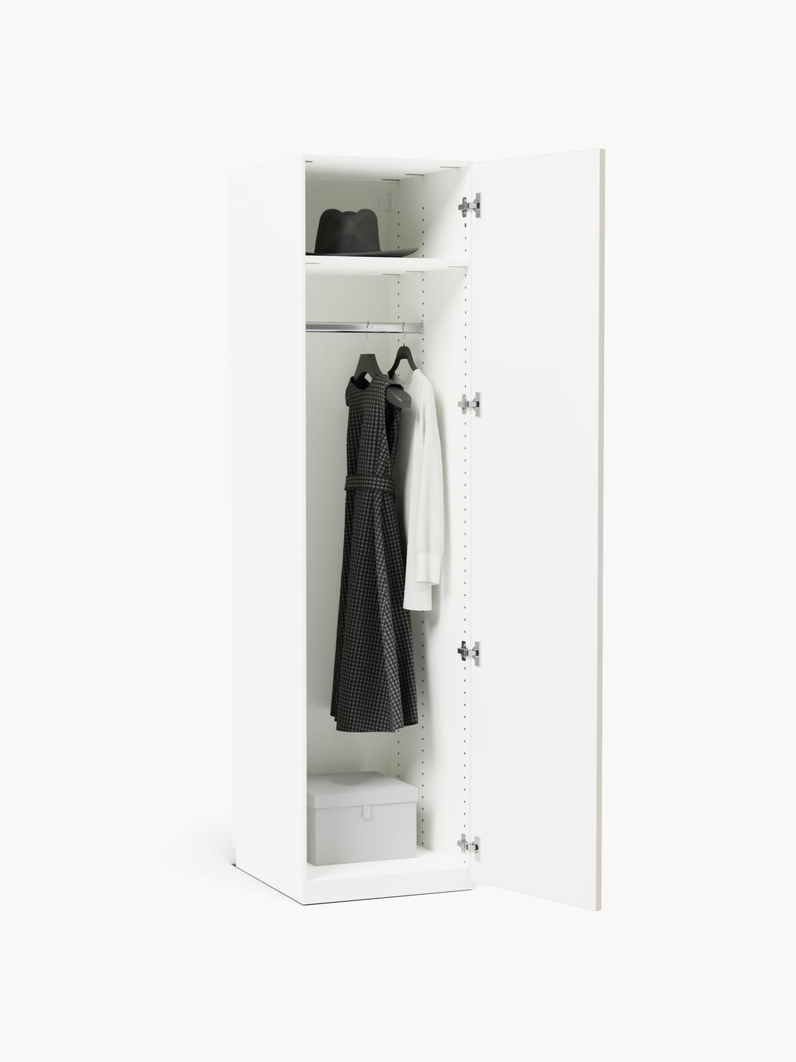 Simone Modular Hinged-Door Wardrobe, 50 cm Width, in various sizes — Off-White