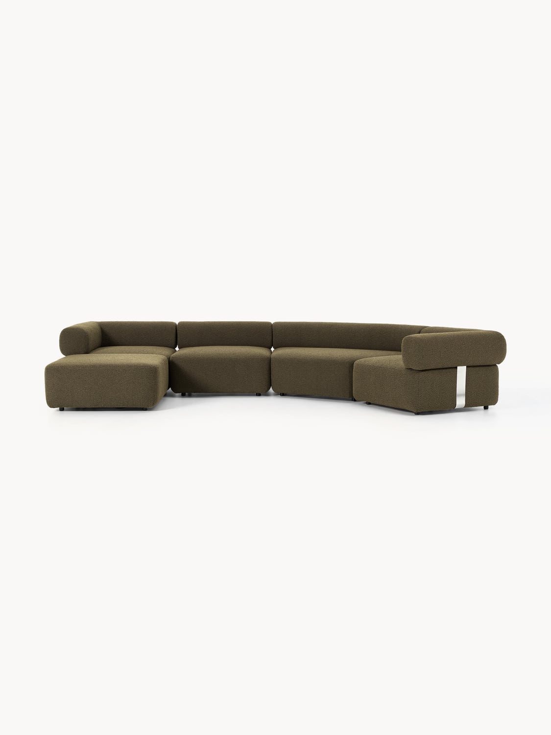 Anton Large Modular Bouclé Sofa with Ottoman (left/right) — Dark Grey