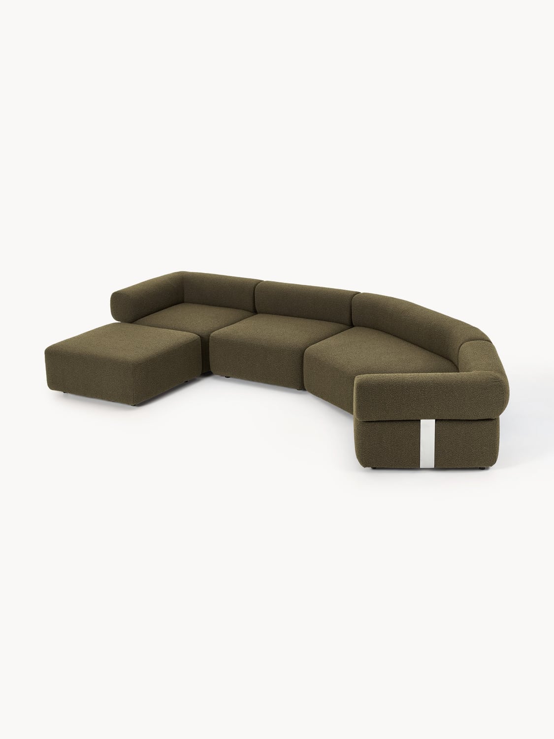 Anton Large Modular Bouclé Sofa with Ottoman (left/right) — Dark Grey