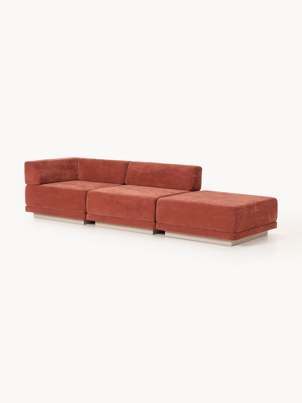 Colin Modular Sofa (4-seater) with Ottoman — Terracotta