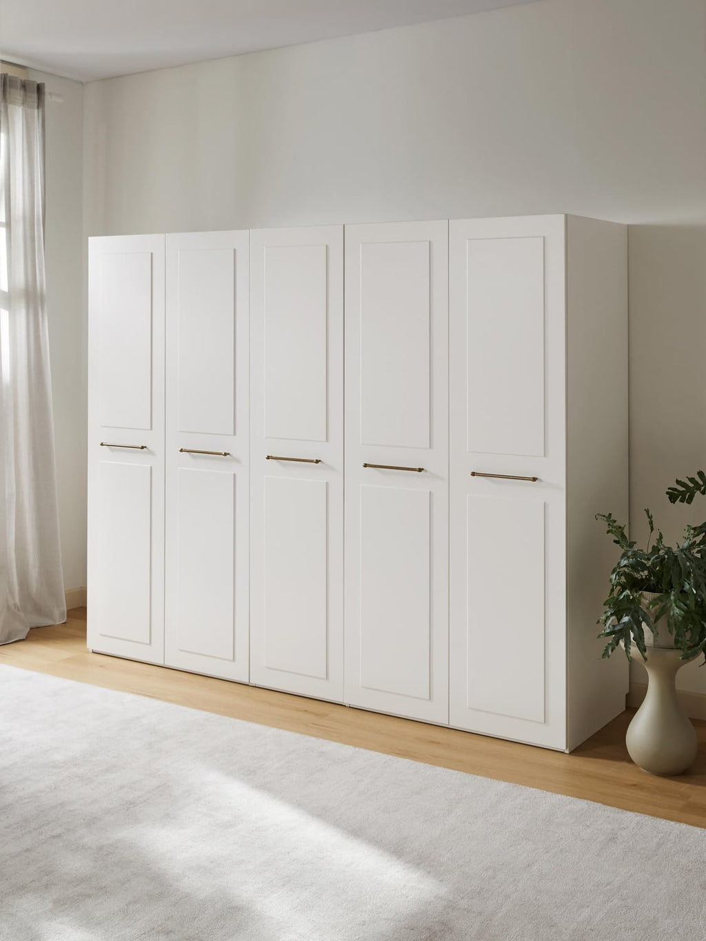 Charlotte Modular Hinged-Door Wardrobe, 300 cm Width, in various sizes