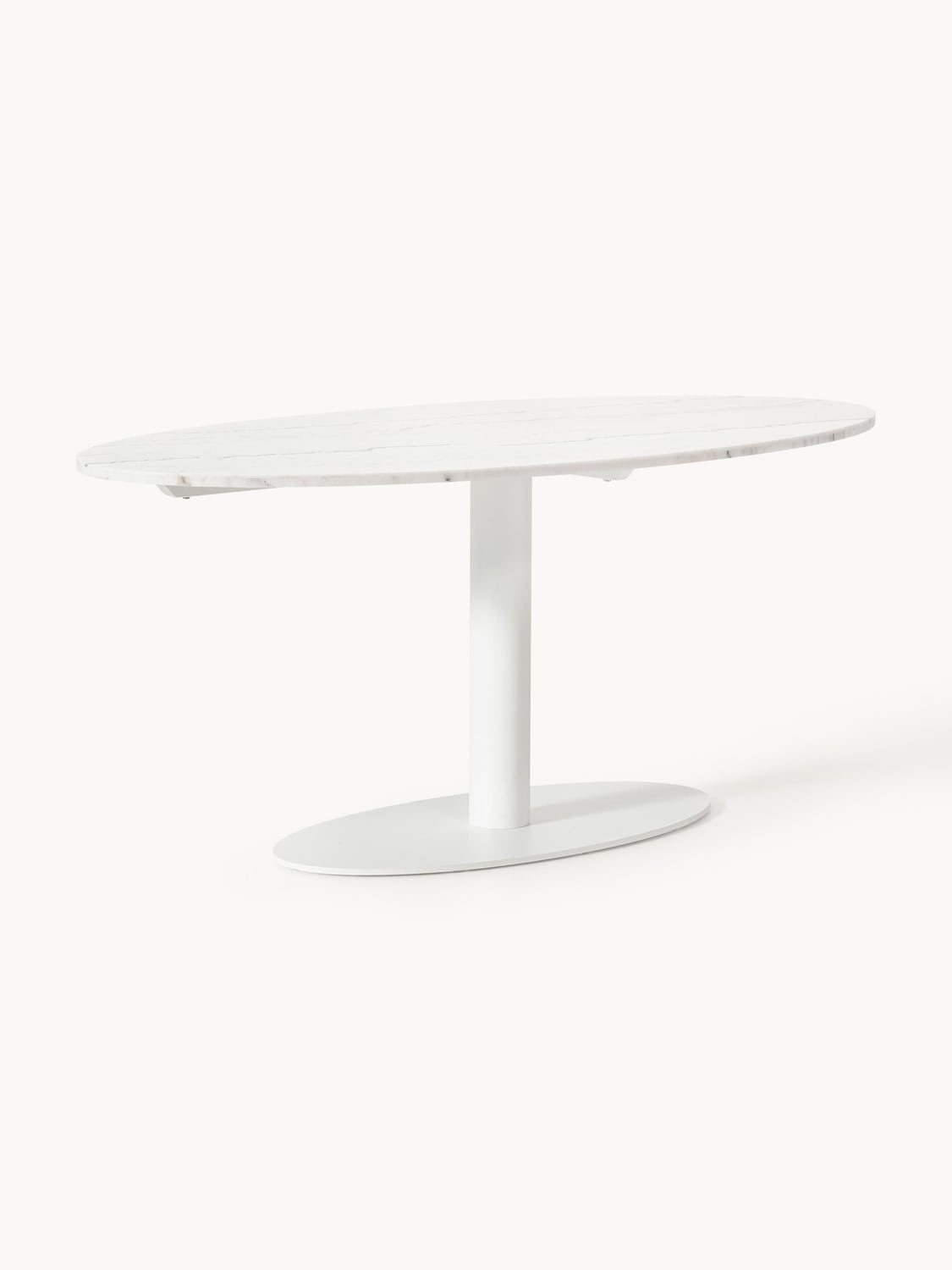 Miley Oval Marble-Dining Table, 180 x 90 cm — Off-White