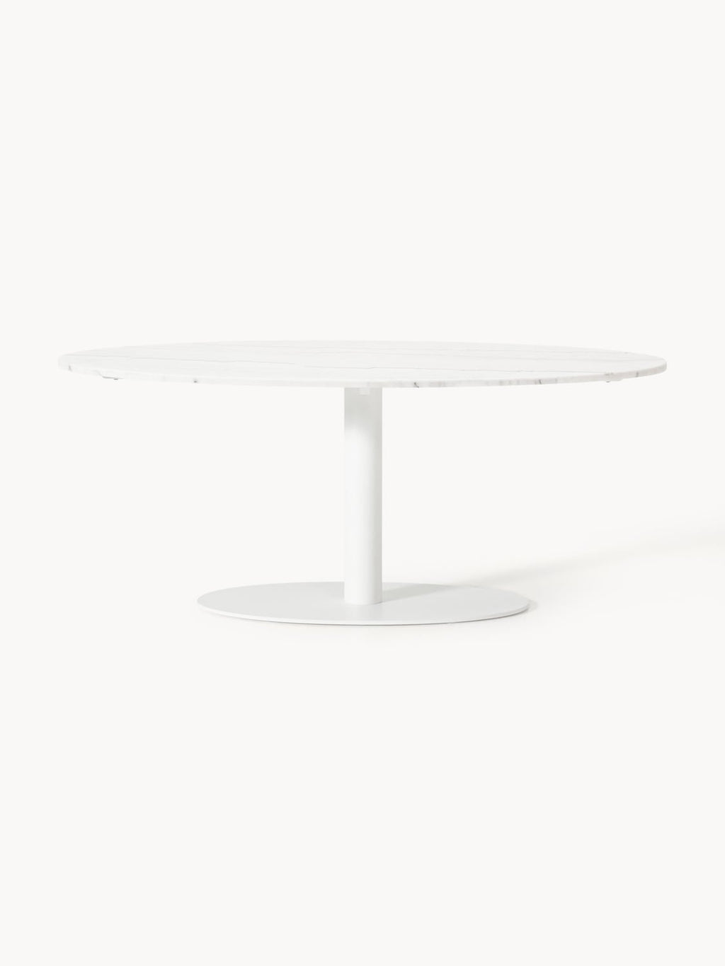 Miley Oval Marble-Dining Table, 180 x 90 cm — Off-White