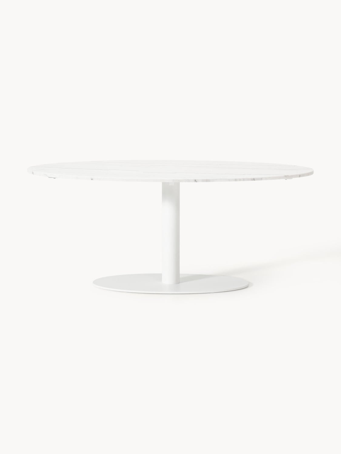 Miley Oval Marble-Dining Table, 180 x 90 cm — Off-White
