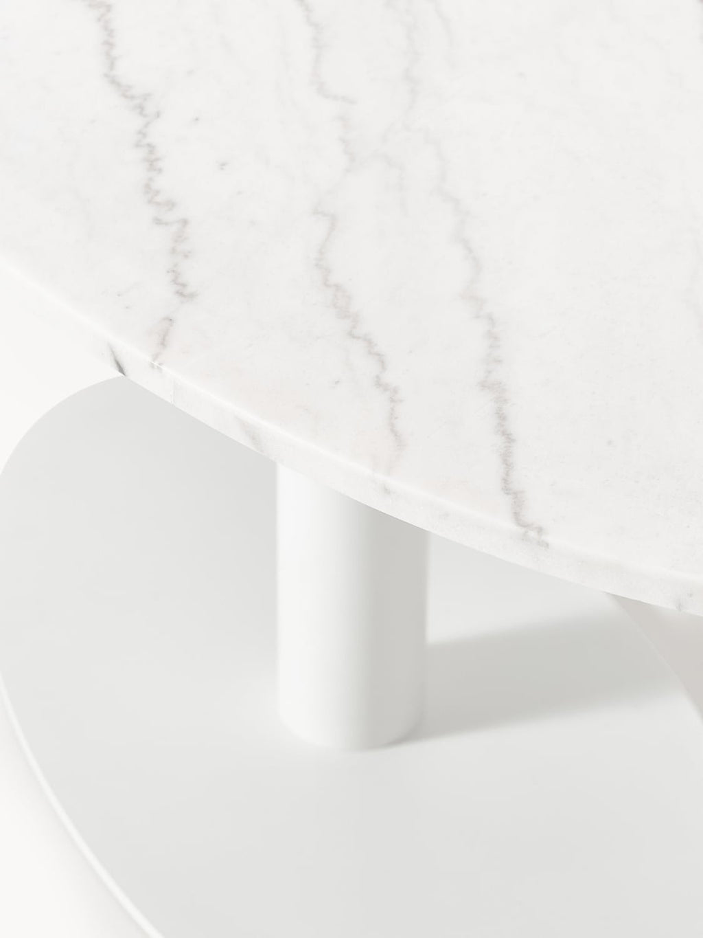 Miley Oval Marble-Dining Table, 180 x 90 cm — Off-White