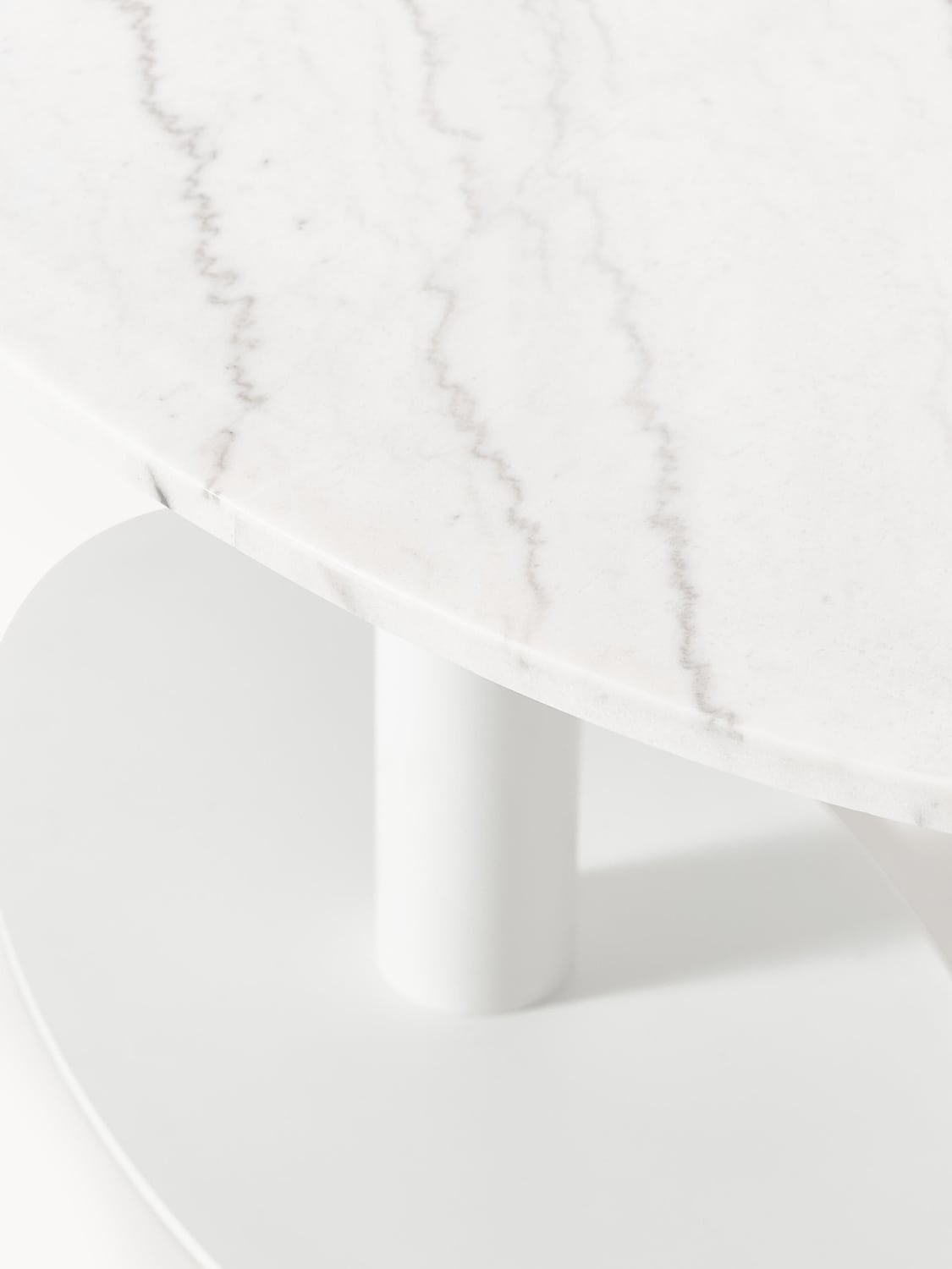 Miley Oval Marble-Dining Table, 180 x 90 cm — Off-White