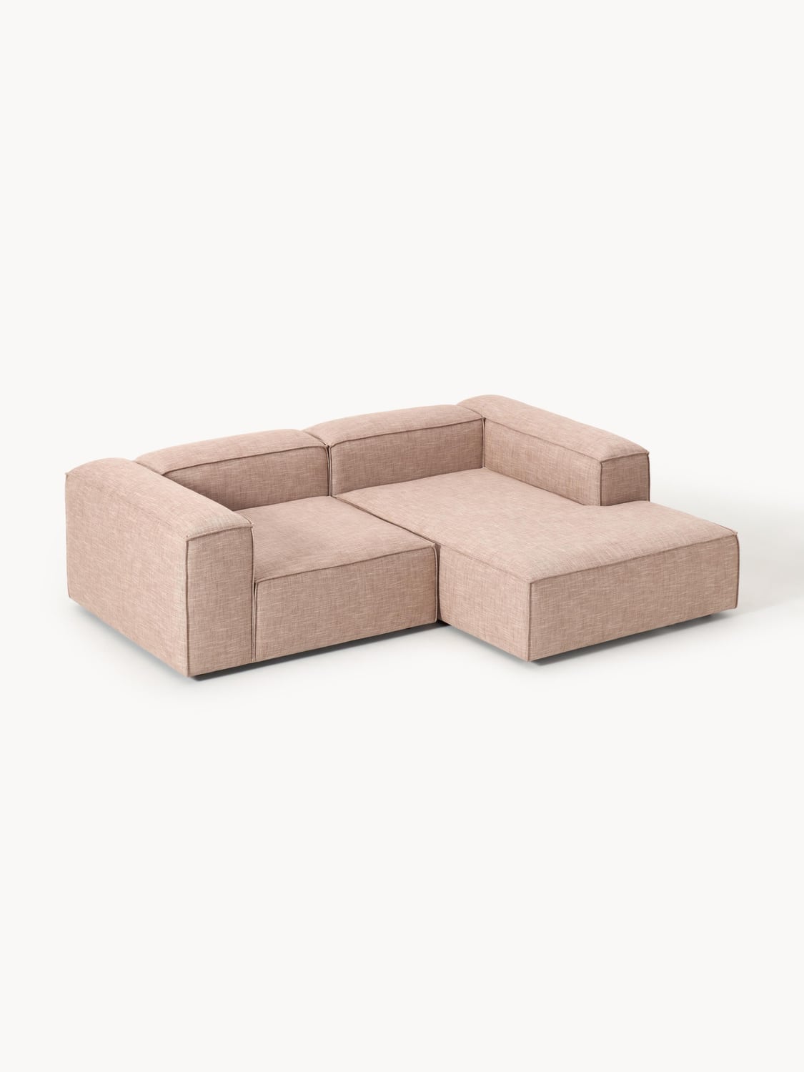 Lennon Modular Corner Sofa (2-seater) in Linen Blend — Warm Grey