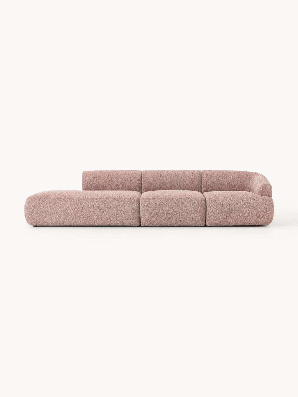 Sofia Modular Bouclé-Chaise (2-seater) — Warm Grey