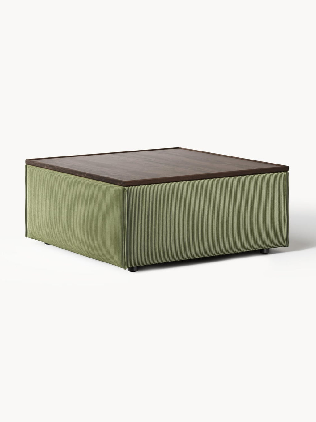 Lennon Sofa Ottoman in Corduroy with Storage — Olive