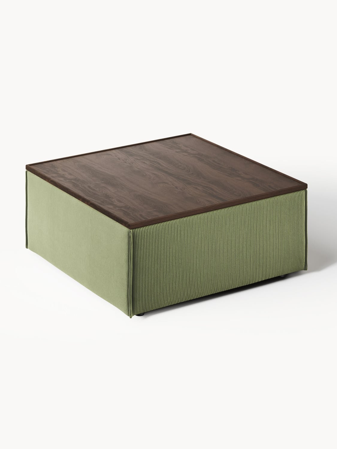 Lennon Sofa Ottoman in Corduroy with Storage — Olive