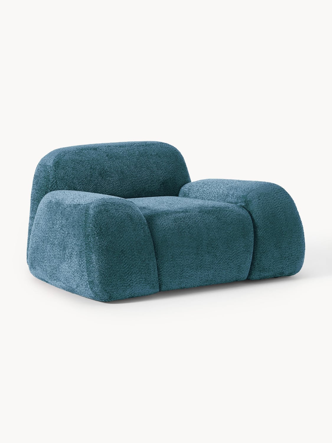 Wolke Lounge Chair in Teddy Bouclé — Petrol