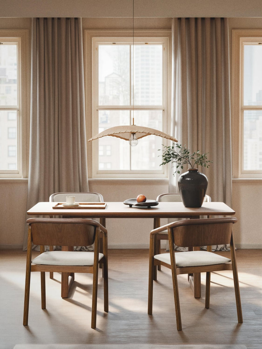 Nik Dining Table in Oak, in various sizes — Warm Grey