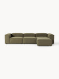 Lennon Modular Sofa (4-seater) with Ottoman (left/right) — Olive