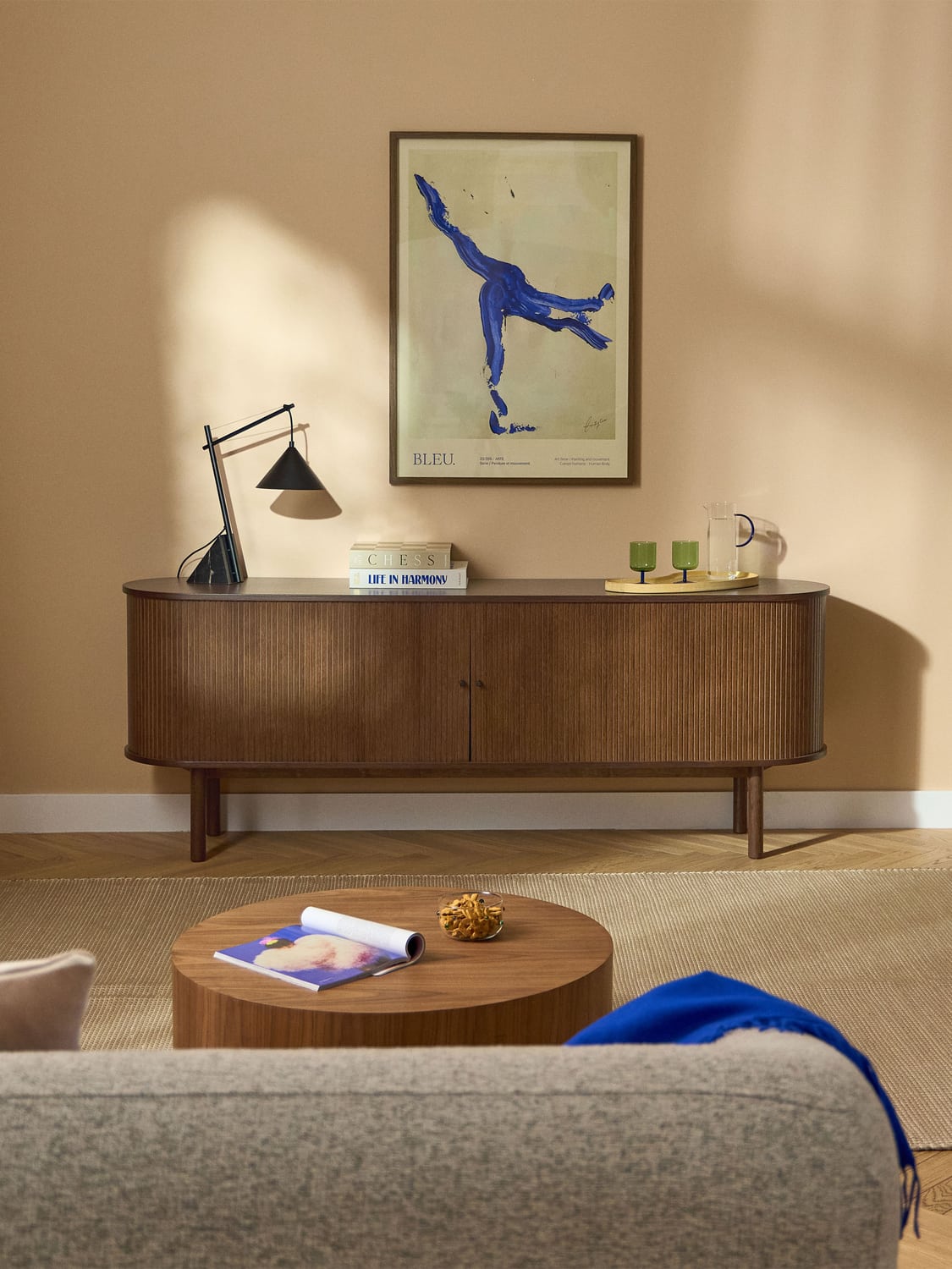 Calary XL Sideboard with Fluted Front — Olive