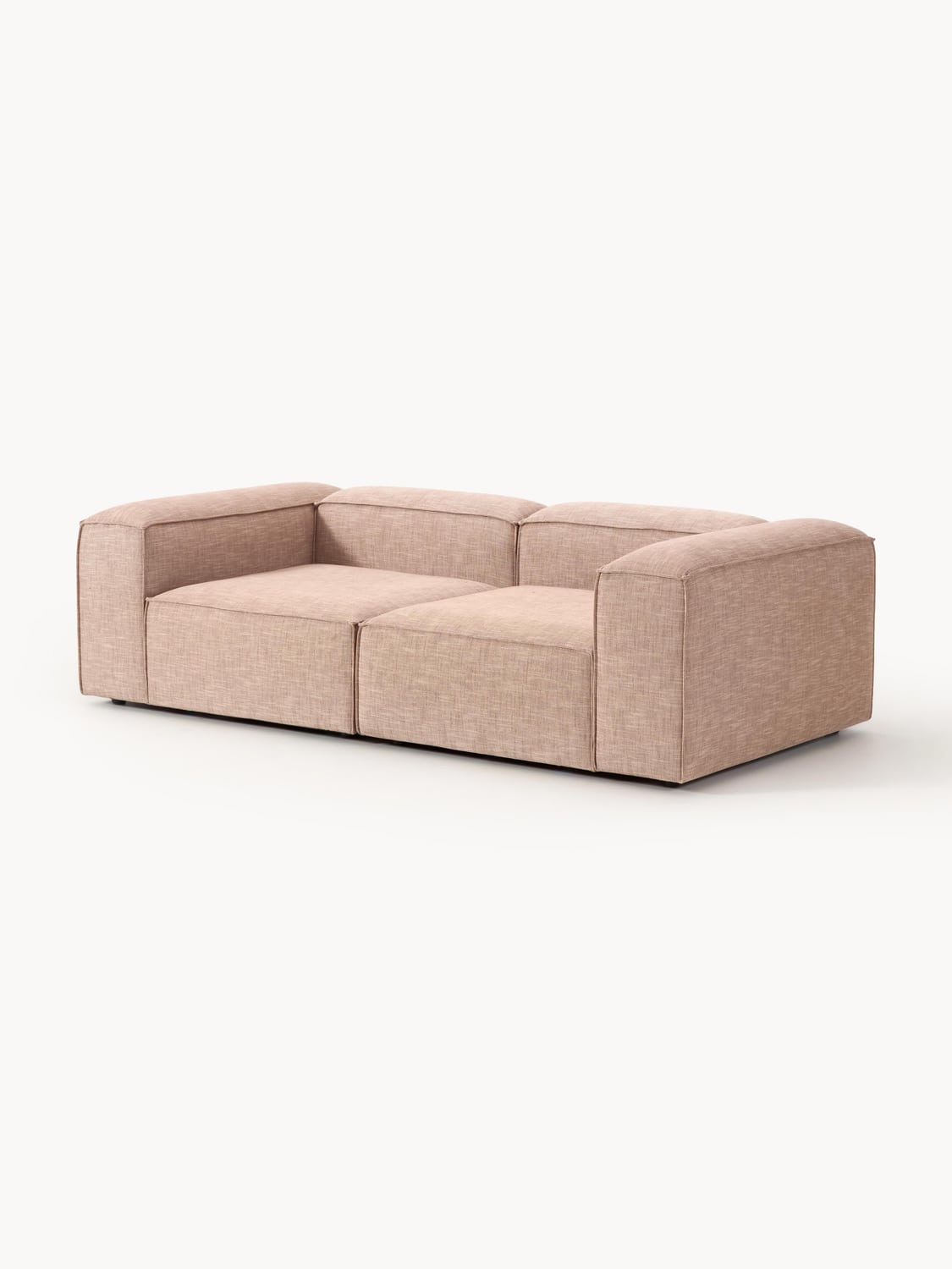 Lennon Modular Sofa (3-seater) in Linen Blend — Pink