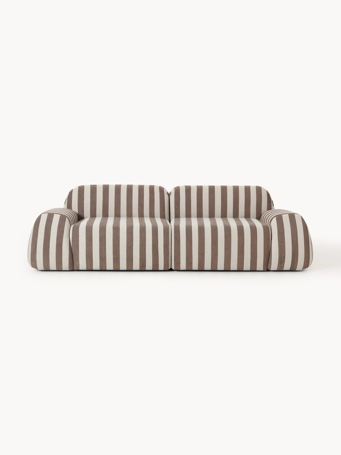 Wolke Modular Striped Sofa (3-seater) — Warm Grey
