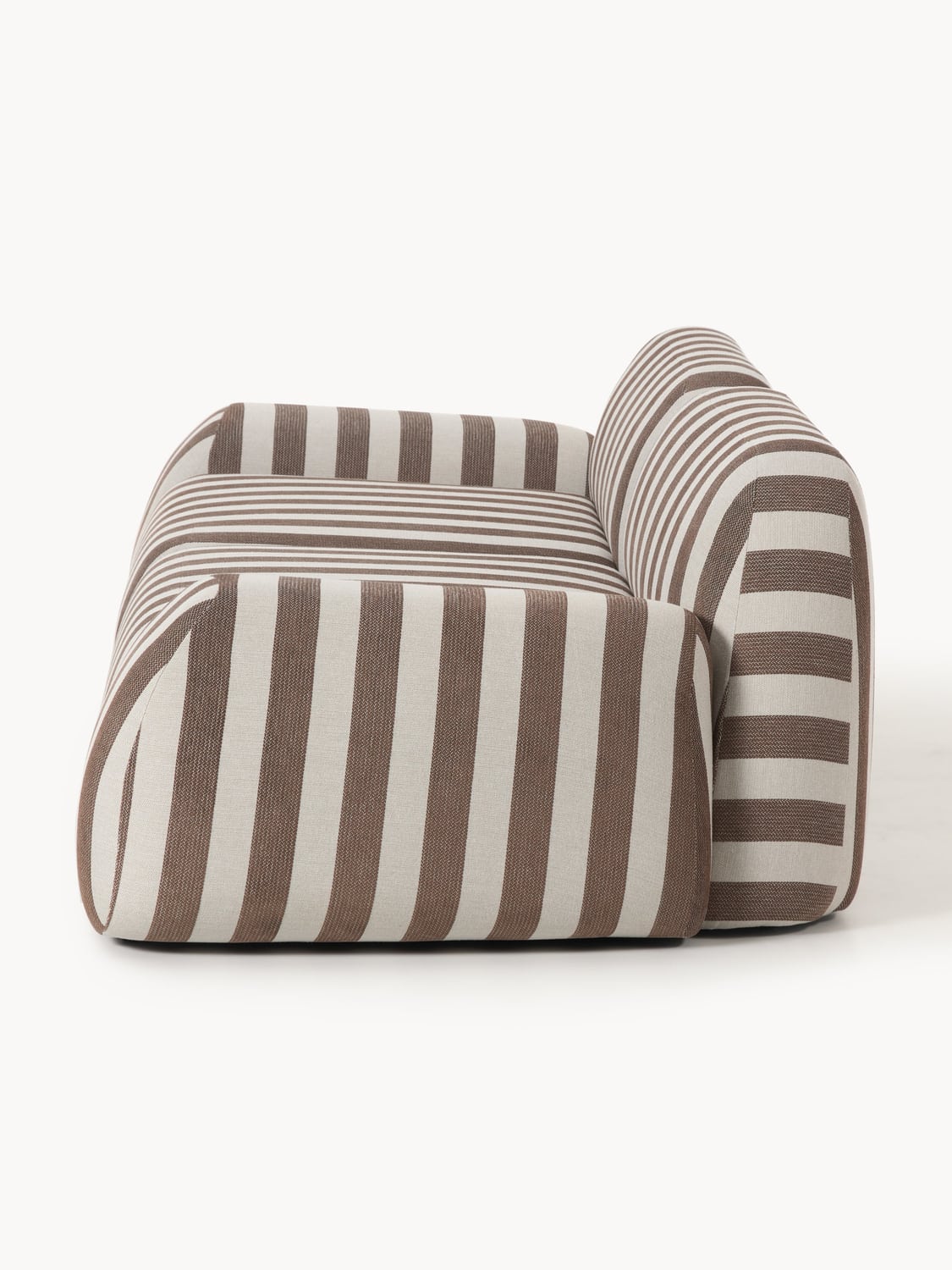 Wolke Modular Striped Sofa (3-seater) — Warm Grey