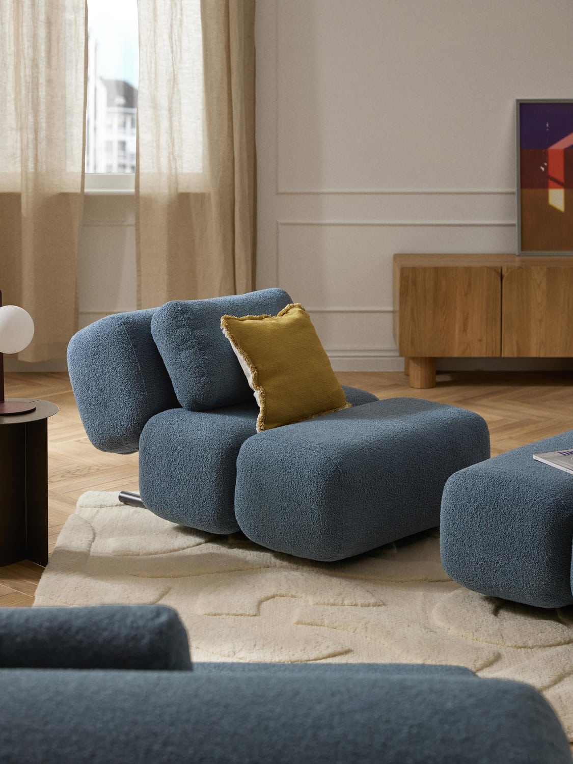 Caterpillar Teddy-Armchair — Teal