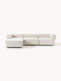 Anton Modular Bouclé Sofa (4-seater) with Ottoman (left/right) — Light Grey