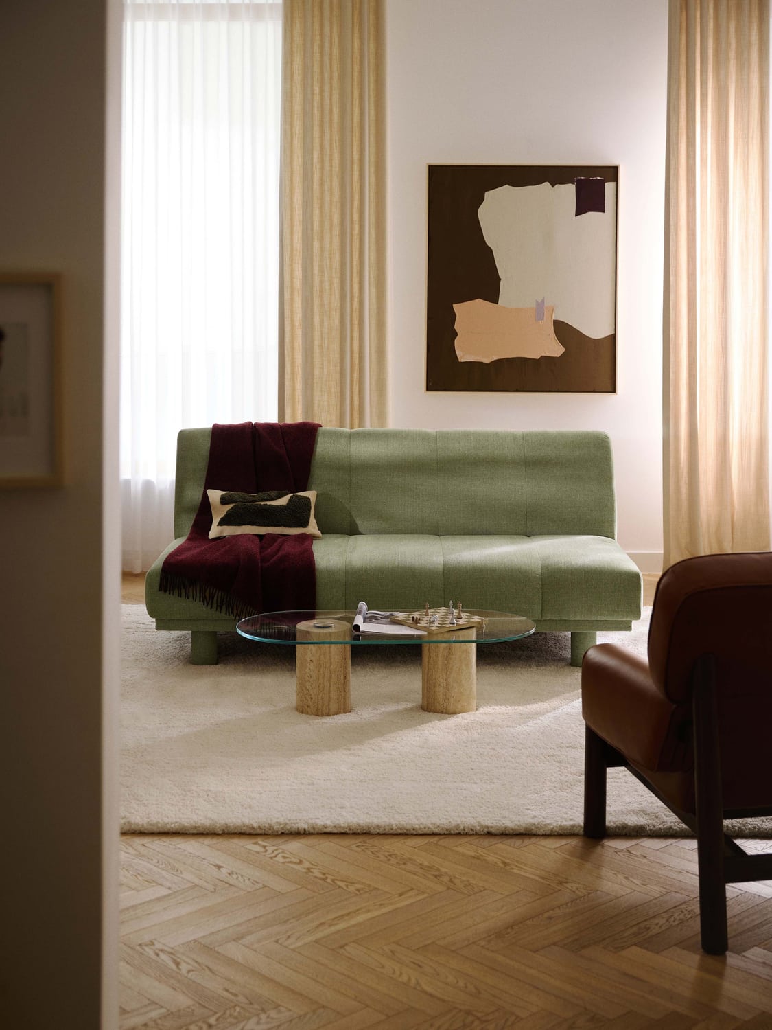 Herta Sofa Bed (3-seater) — Sage