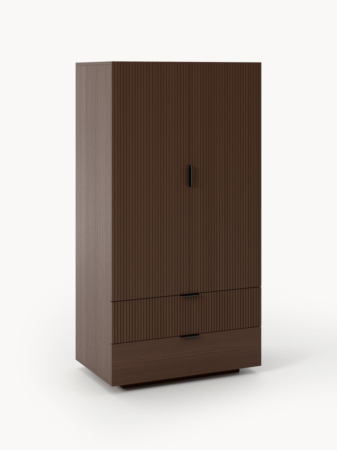 Sato Compact Wardrobe in Wood — Chocolate