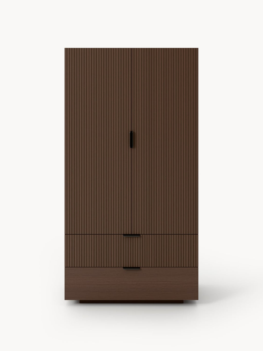 Sato Compact Wardrobe in Wood — Chocolate