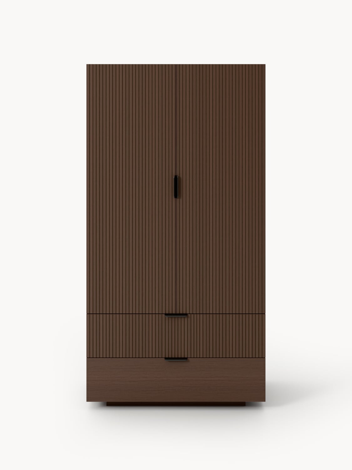 Sato Compact Wardrobe in Wood — Chocolate