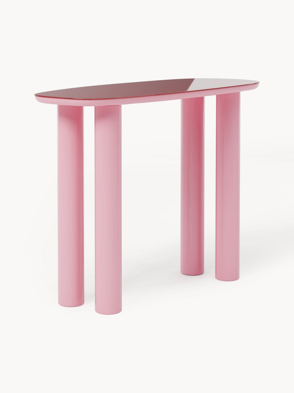 Beni Console Table with Glass Top — Blush