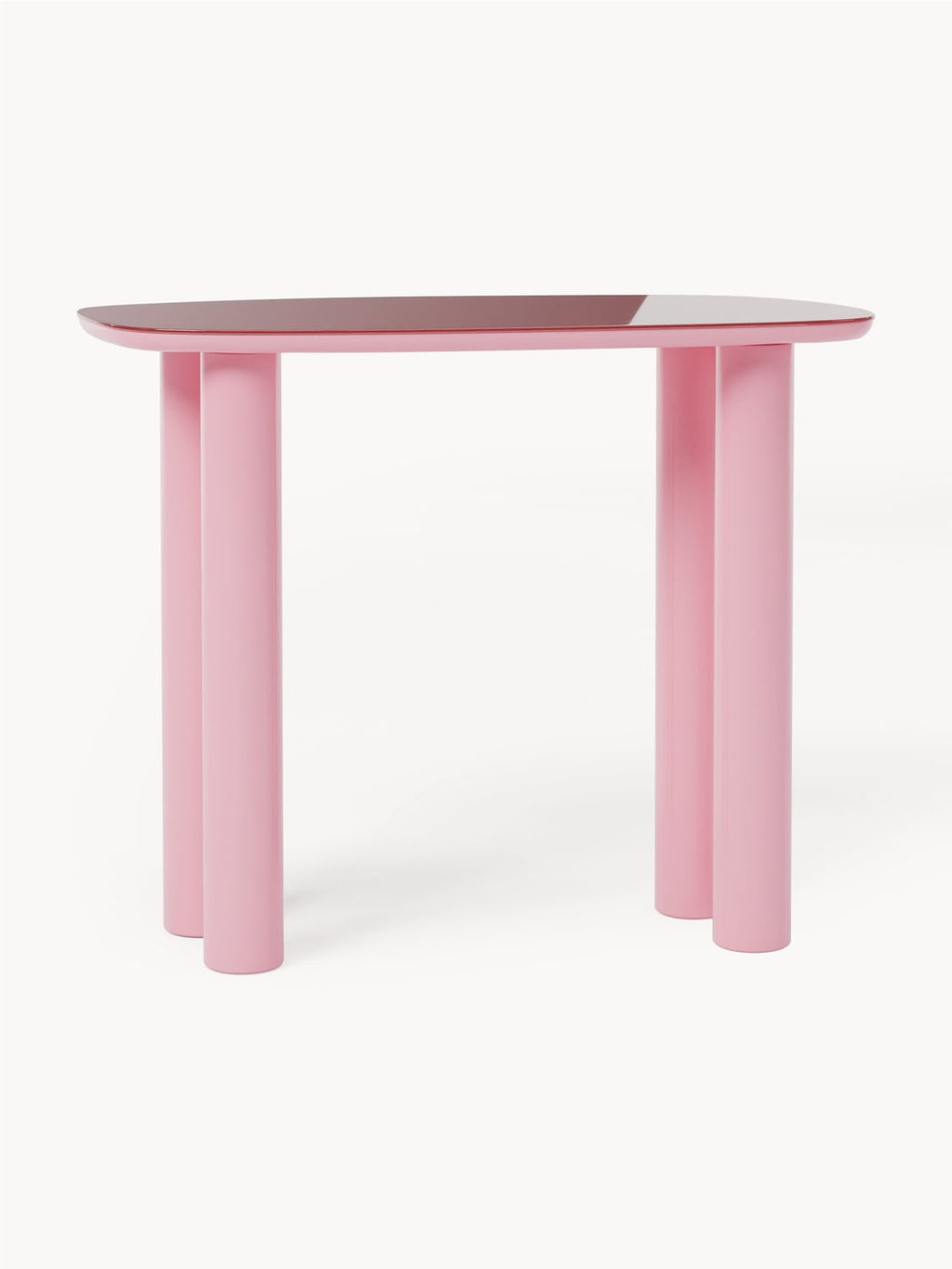 Beni Console Table with Glass Top — Blush