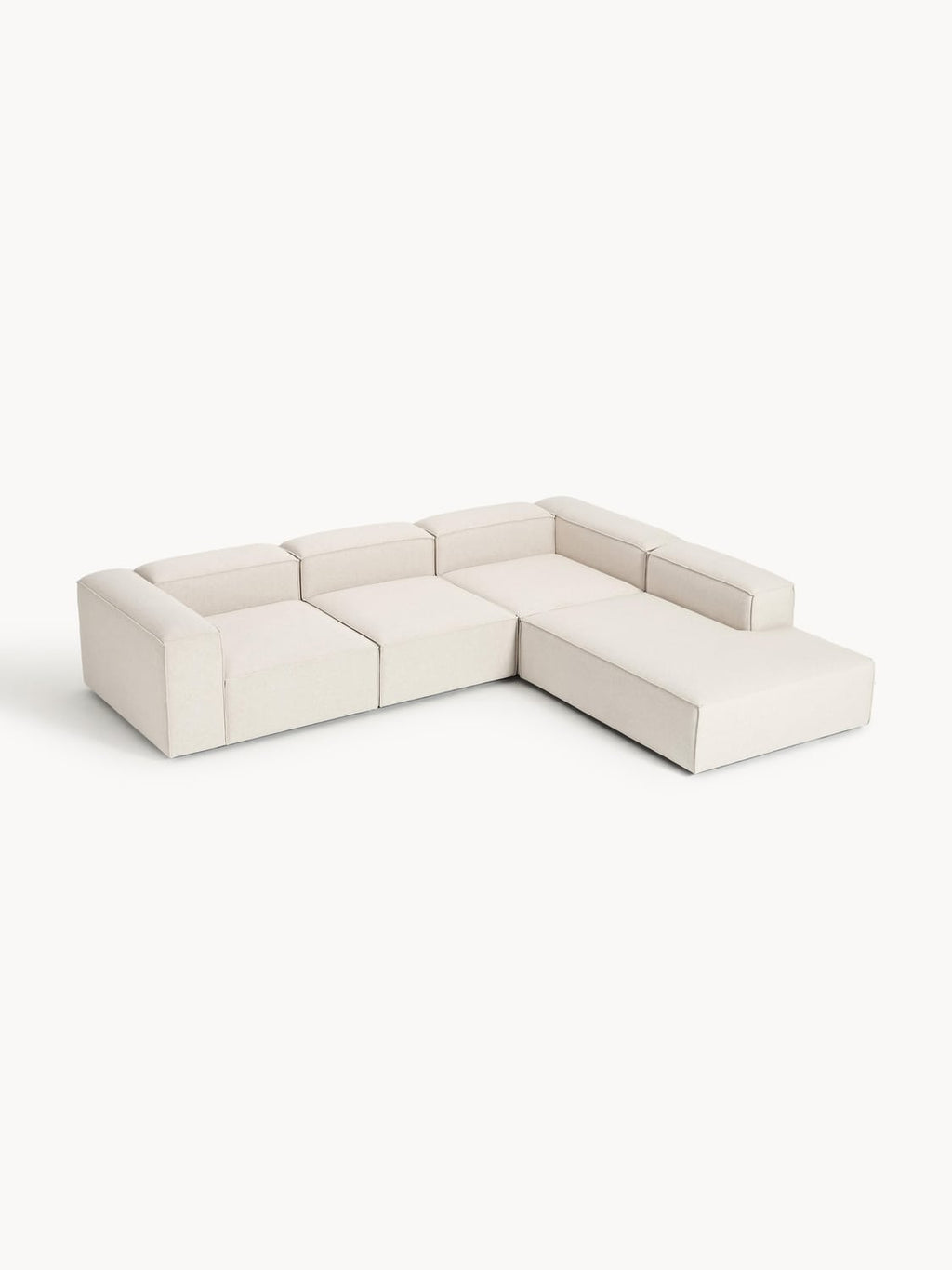 Lennon Modular XL Corner Sofa (4-seater) in Linen Blend — Off-White