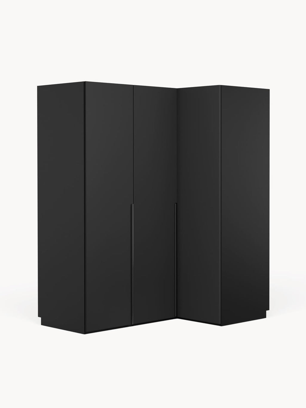 Leon Modular Corner Wardrobe, 165 cm Width, in various sizes — Charcoal