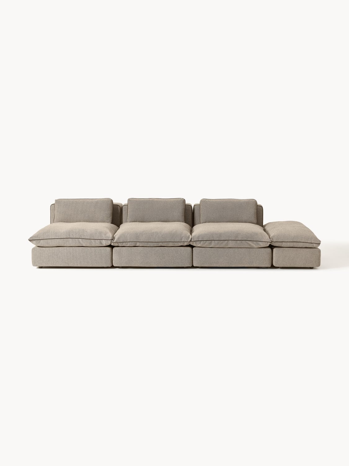 Felix Modular XL Sofa (3-seater) with Ottoman — Warm Grey